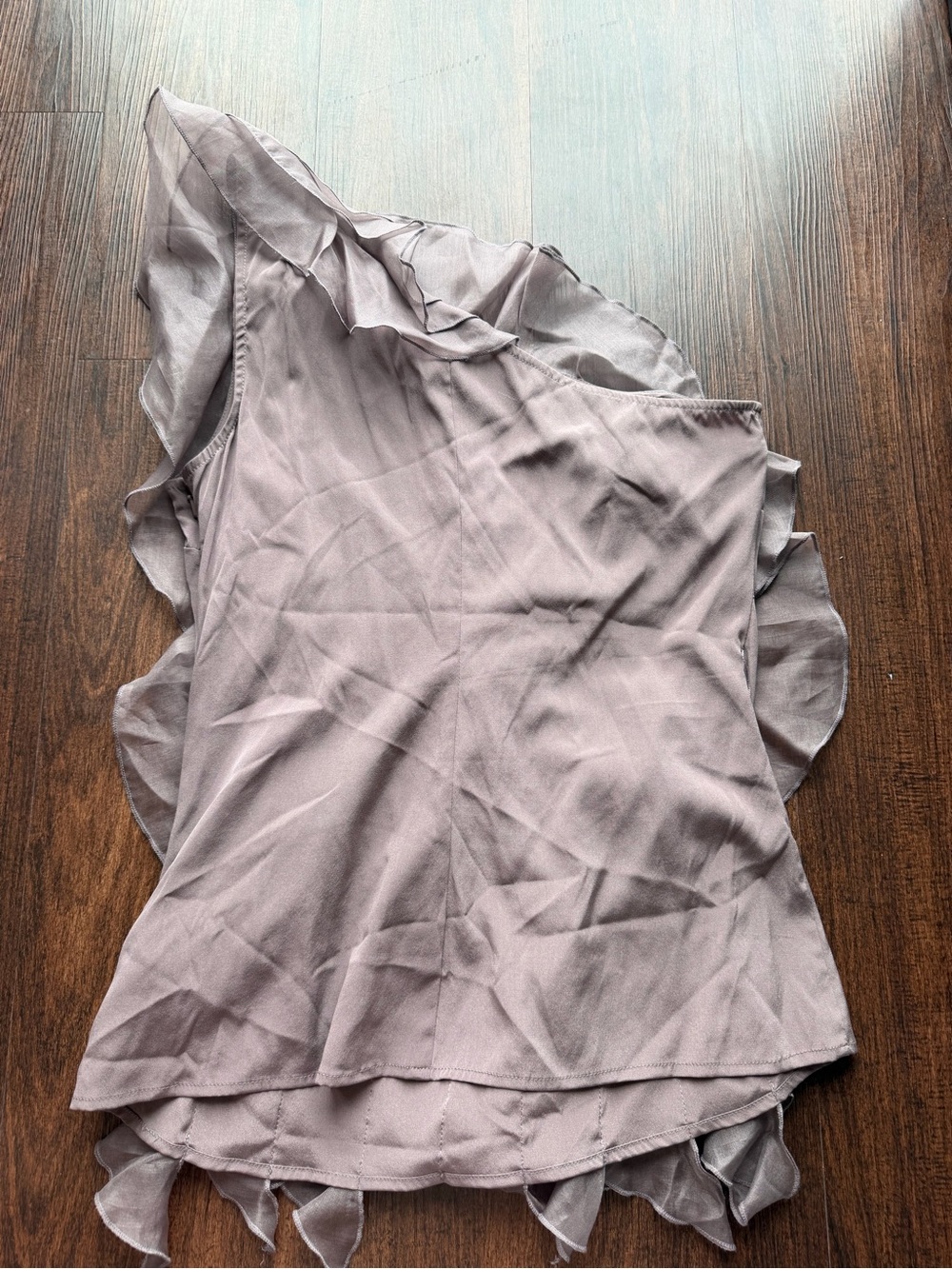Bebe Ruffle One Shoulder Tank - Picture 3 of 4